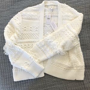NWT white fringe Lou & Grey cardigan